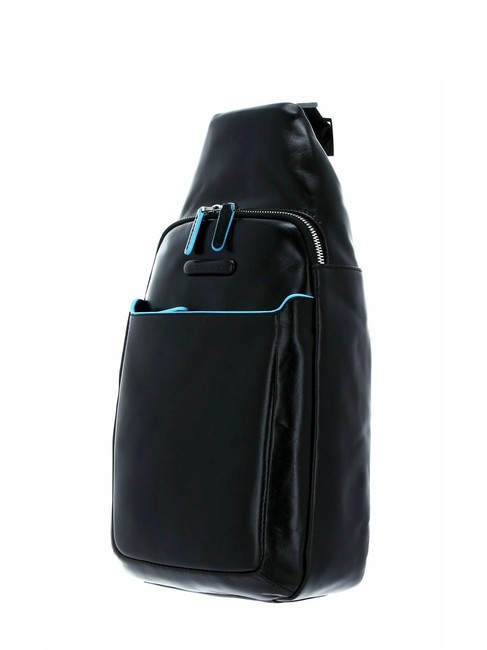 BLUE SQUARE Leather one-shoulder backpack Black - Over-the-shoulder Bags for Men