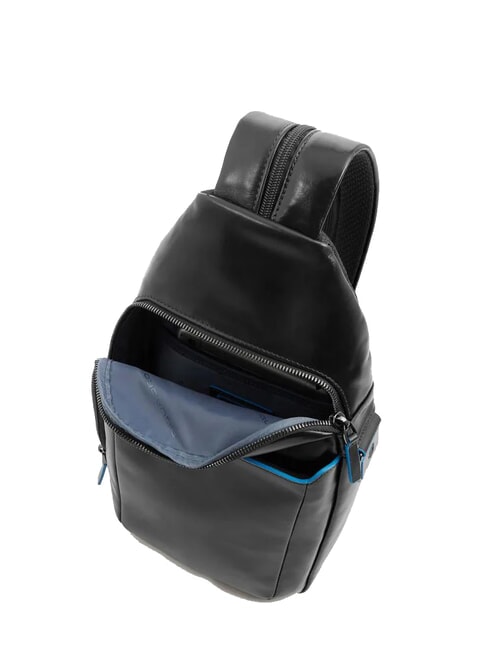 BLUE SQUARE Leather one-shoulder backpack Black - Over-the-shoulder Bags for Men