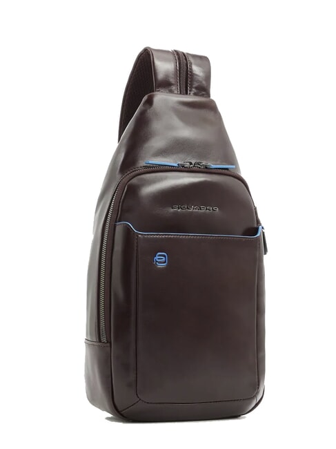 BLUE SQUARE Leather one-shoulder backpack MAHOGANY - Over-the-shoulder Bags for Men