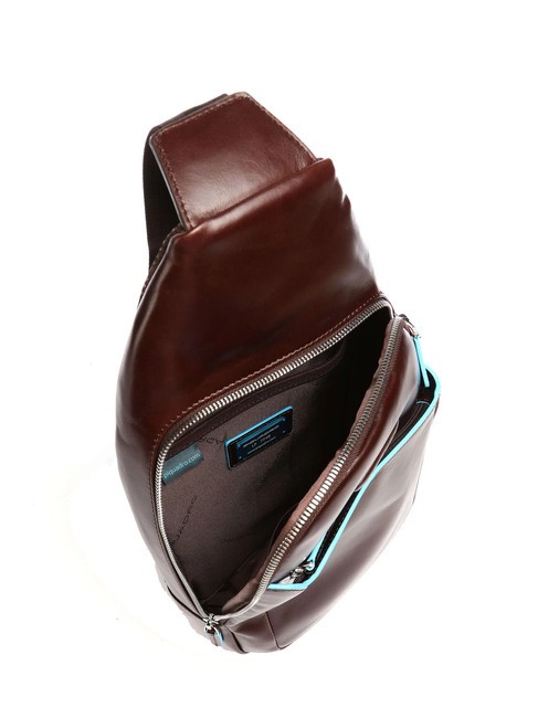 BLUE SQUARE Leather one-shoulder backpack MAHOGANY - Over-the-shoulder Bags for Men