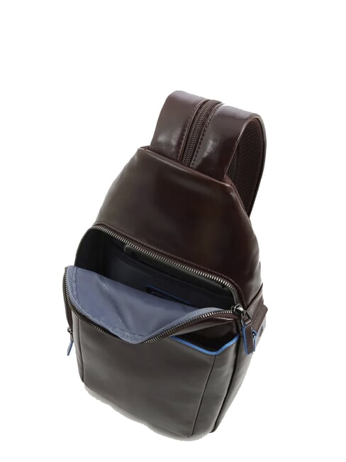 BLUE SQUARE Leather one-shoulder backpack MAHOGANY - Over-the-shoulder Bags for Men