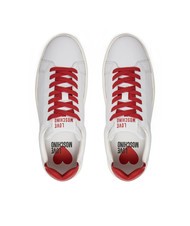 LOVE MOSCHINO BOLD 40 Leather sneakers White Red - Women&rsquo;s shoes - 4