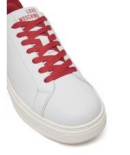 LOVE MOSCHINO BOLD 40 Leather sneakers White Red - Women&rsquo;s shoes - 5