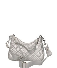 LOVE MOSCHINO QUILTED LM Shoulder bag silver - Women’s Bags - 4