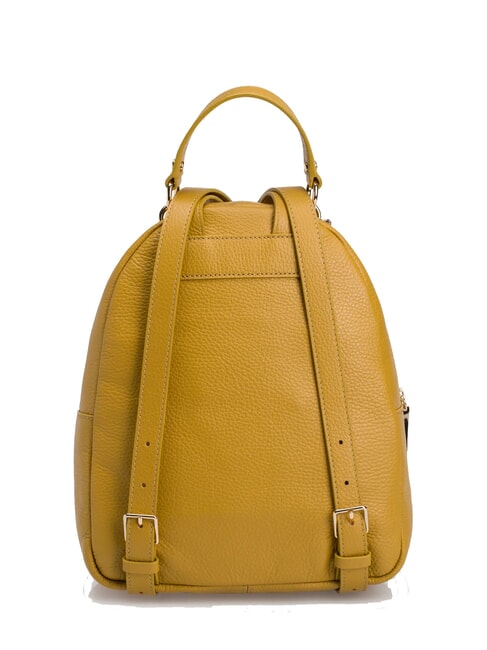 ALPHA Round leather backpack with pocket lemongrass - Women’s Bags