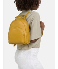 COCCINELLE ALPHA Round leather backpack with pocket lemongrass - Women’s Bags - 4