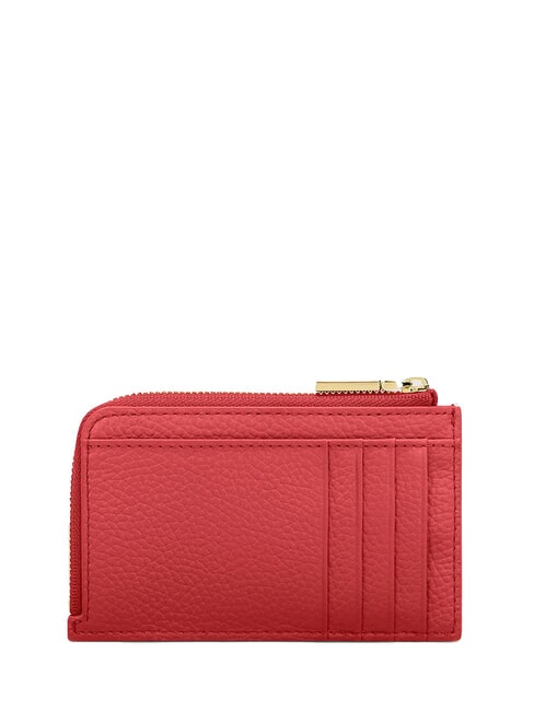 METALLIC SOFT Card holder / Coin purse in leather cranberries - Women&rsquo;s Wallets