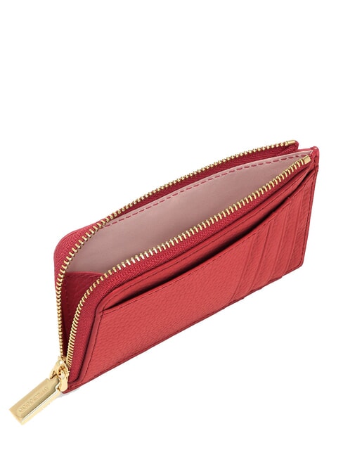 METALLIC SOFT Card holder / Coin purse in leather cranberries - Women&rsquo;s Wallets