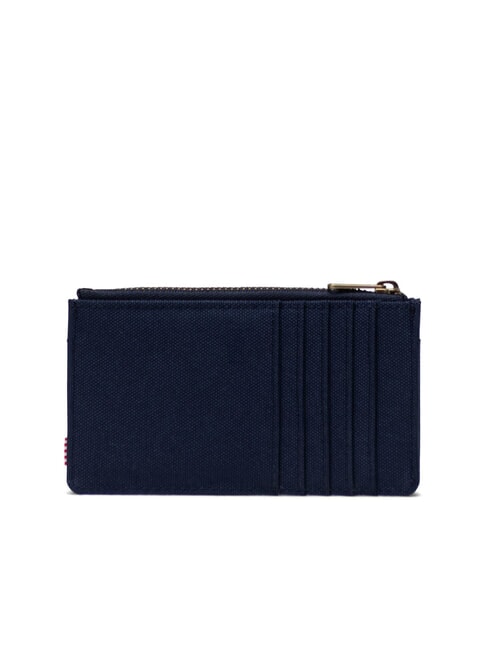 OSCAR Flat card holder with coin purse PEACOAT / TAN - Men’s Wallets