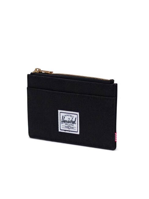OSCAR Flat card holder with coin purse BLACK - Men’s Wallets