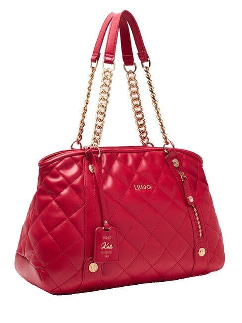 KATE Quilted bag with chain handles Pompeian red - Women’s Bags