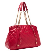 LIUJO KATE Quilted bag with chain handles Pompeian red - Women’s Bags - 2