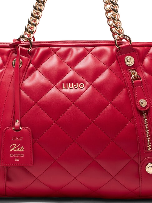 KATE Quilted bag with chain handles Pompeian red - Women’s Bags