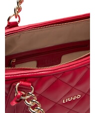 LIUJO KATE Quilted bag with chain handles Pompeian red - Women’s Bags - 5