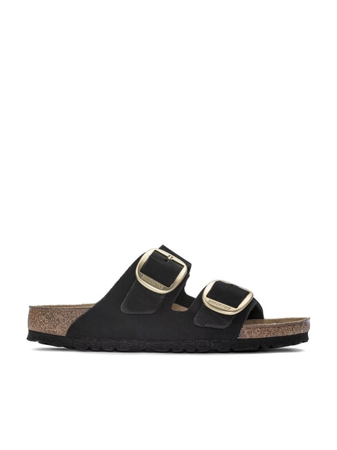 ARIZONA BIG BUCKLE Nubuck leather slipper sandal black - Women’s shoes