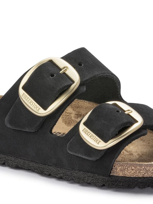 ARIZONA BIG BUCKLE Nubuck leather slipper sandal black - Women’s shoes