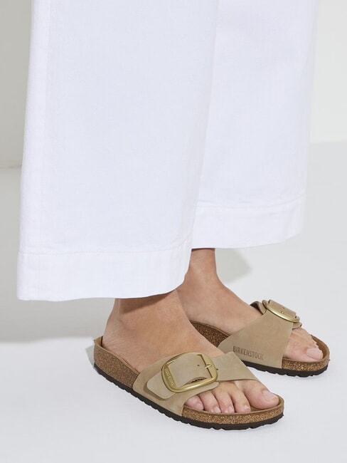 MADRID BIG BUCKLE Nubuck leather slipper sandcastle - Women&rsquo;s shoes