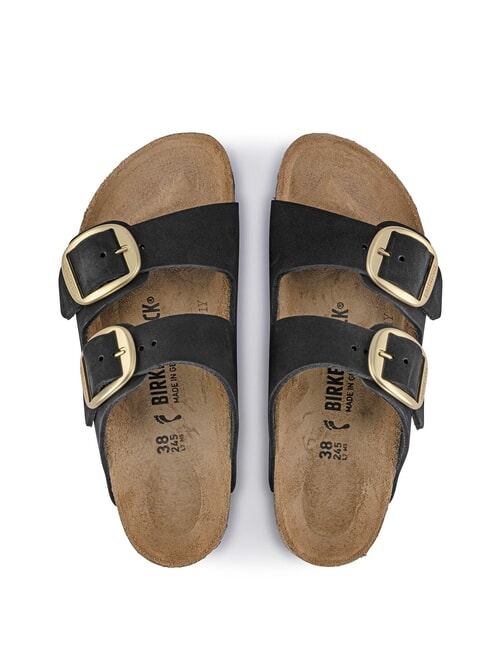 ARIZONA BIG BUCKLE Nubuck leather slipper sandal black - Women&rsquo;s shoes