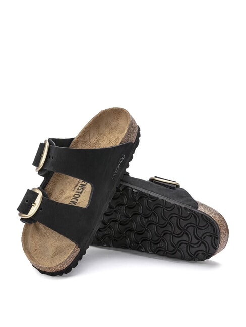 ARIZONA BIG BUCKLE Nubuck leather slipper sandal black - Women&rsquo;s shoes