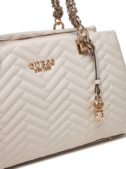 ANNING Quilted bag with chain handles STONE - Women’s Bags