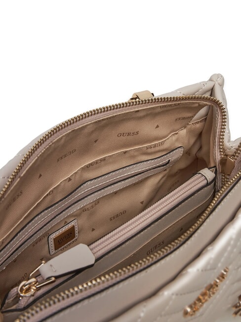 ANNING Quilted bag with chain handles STONE - Women’s Bags