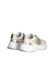 LIUJO EVA 02 Leather and lurex sneakers ivory/light gold - Women’s shoes - 4