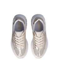LIUJO EVA 02 Leather and lurex sneakers ivory/light gold - Women&rsquo;s shoes - 3