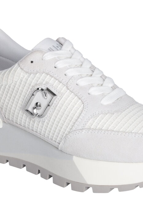 AMAZING 25 Suede and mesh sneakers white/silver - Women&rsquo;s shoes