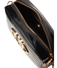 LOVE MOSCHINO CROCO PRINTED Camera case shoulder bag black crocus - Women’s Bags - 4