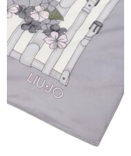 LIUJO FLOWER METALLERIA Scarf with print BLACK - Scarves - 4