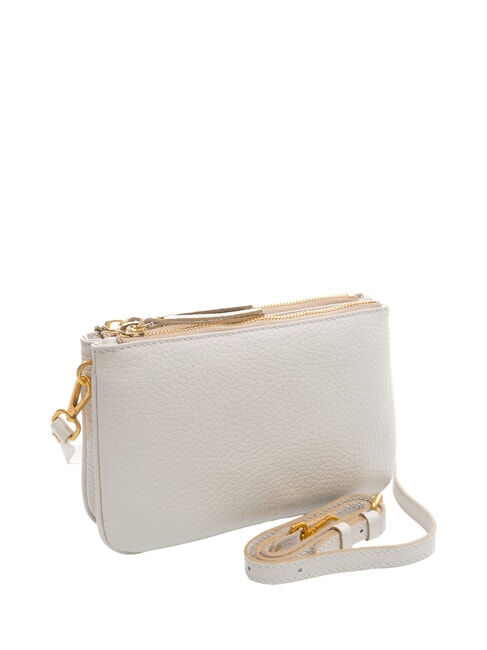 FRIDA Double zip leather shoulder bag sand - Women’s Bags
