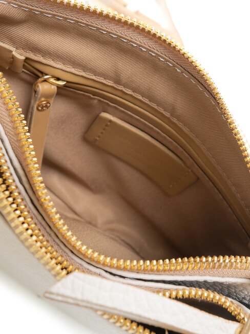 FRIDA Double zip leather shoulder bag sand - Women’s Bags