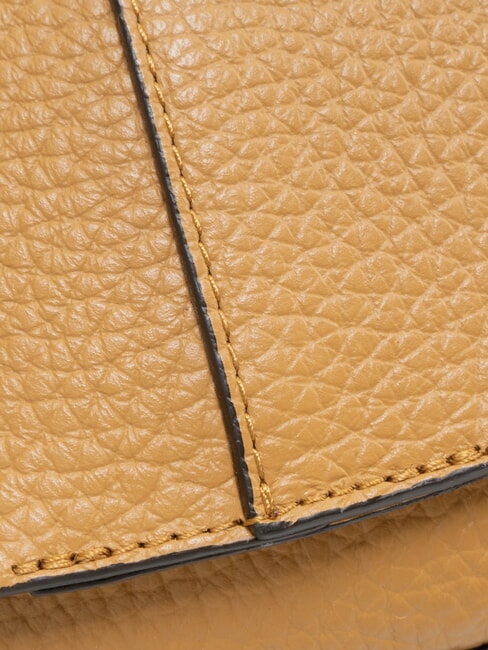 HELENA ROUND Leather bag with double shoulder strap nature - Women’s Bags