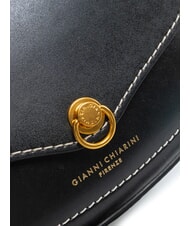 GIANNI CHIARINI ISA Leather bag with flap, shoulder strap Black - Women’s Bags - 3