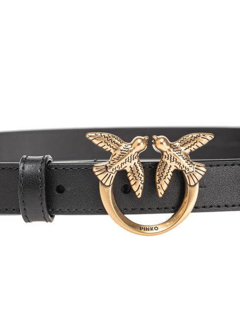 LOVE BERRY Leather belt black-old silver - Belts