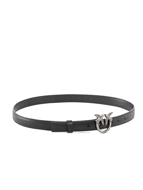 LOVE BERRY Leather belt black-old silver - Belts