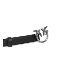PINKO LOVE BERRY Leather belt black-old silver - Belts - 3