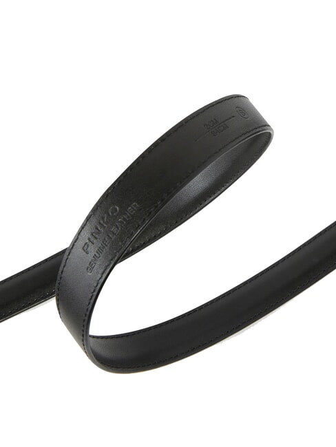 LOVE BERRY Leather belt black-old silver - Belts