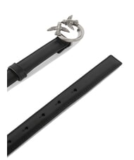 PINKO LOVE BERRY Leather belt black-old silver - Belts - 5