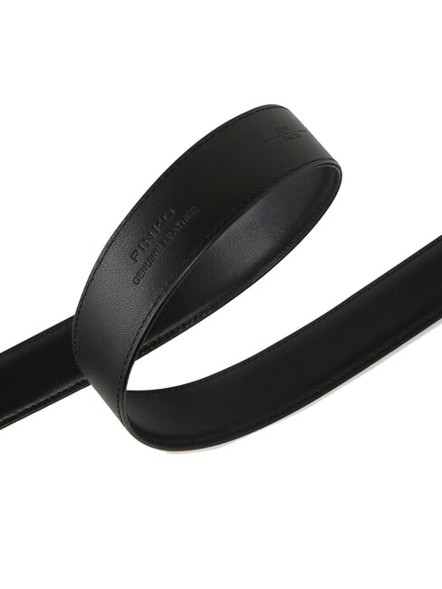 LOVE BERRY Leather belt black-old silver - Belts