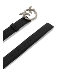 PINKO LOVE BERRY Leather belt black-old silver - Belts - 5