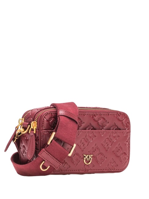 EMBOSSED LOGO Camera case shoulder bag Bordeaux Merlot-Antique Gold - Women&rsquo;s Bags