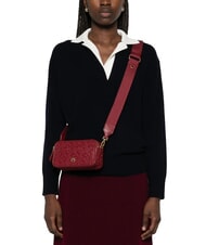 PINKO EMBOSSED LOGO Camera case shoulder bag Bordeaux Merlot-Antique Gold - Women&rsquo;s Bags - 5