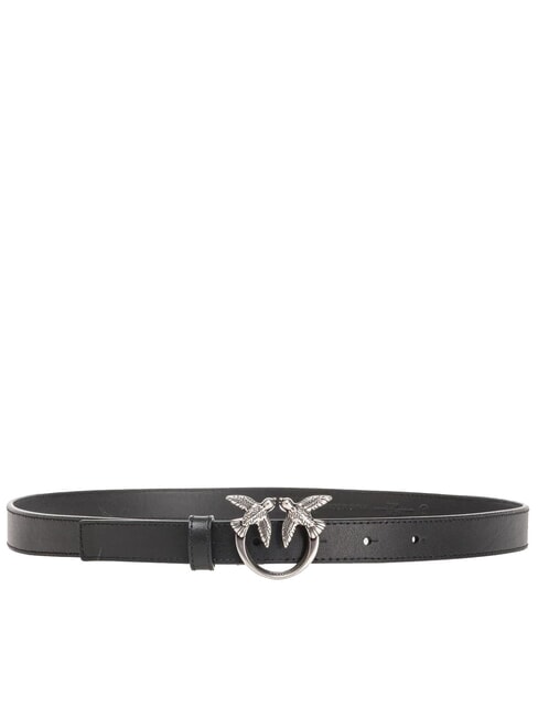 LOVE BERRY Leather belt black-old silver - Belts
