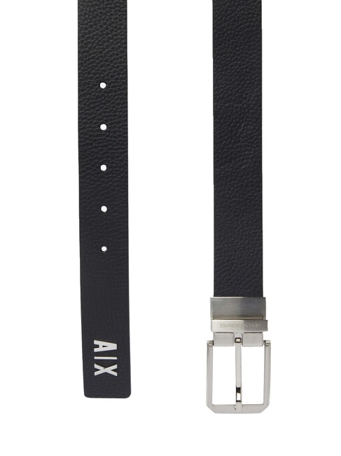 A|X DOUBLE Leather belt, shortenable black / navy - Belts