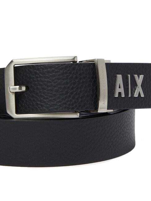 A|X DOUBLE Leather belt, shortenable black / navy - Belts
