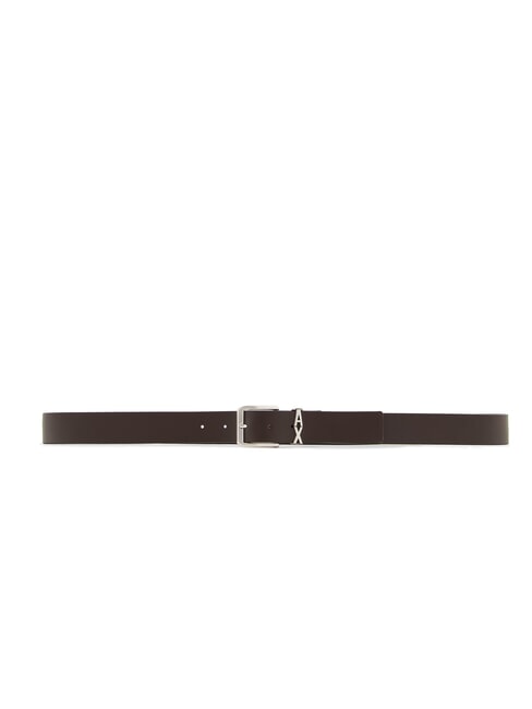 A|X METALLIC LOGO Leather belt, shortenable Moor's head - Belts