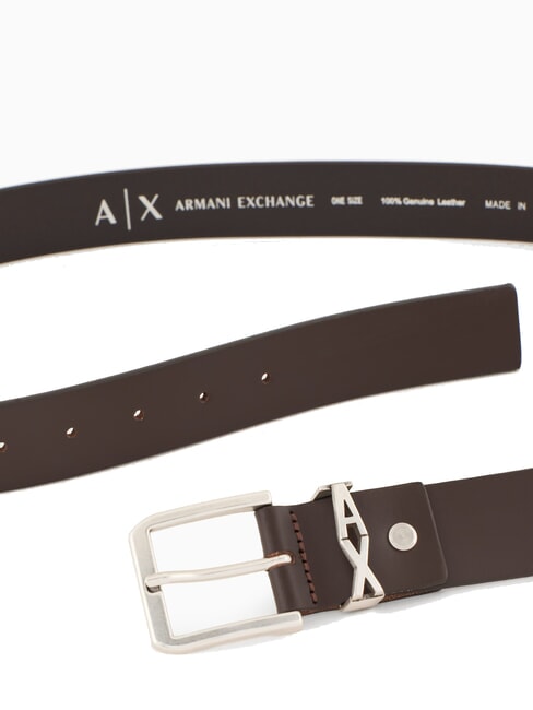 A|X METALLIC LOGO Leather belt, shortenable Moor's head - Belts