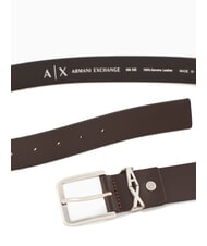 ARMANI EXCHANGE A|X METALLIC LOGO Leather belt, shortenable Moor's head - Belts - 3
