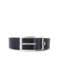 ARMANI EXCHANGE A|X METALLIC LOGO Leather belt, shortenable Navy blue - Belts - 3